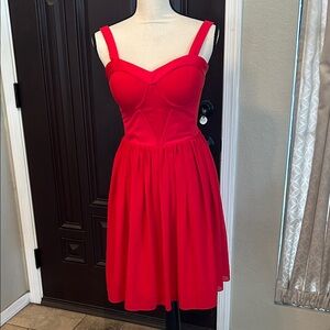 ERIN Brightest Red Bustier Dress